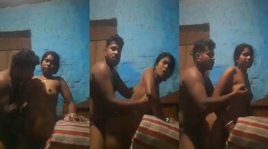 Village horny lovers standing pose sex