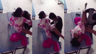 Horny desi college lovers fucking inside abandoned classroom